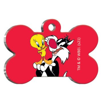 Sylvester & Tweety Kemik Şekilli Kedi ve Köpek Künyesi Medium 2,6 x 3,8 cm