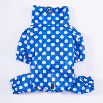 PawStar Mavi Puantiyeli Tulum Yağmurluk Küçük ve Orta Irk