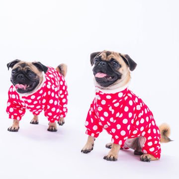 PawStar Fuşya Puantiyeli Tulum Yağmurluk Küçük ve Orta Irk