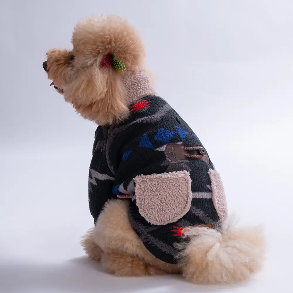 PawStar 25222-Gri Chicago Ethnic Weave Ceket