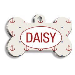 Çapa Desenli Kedi Köpek Künyesi Small 2,1 x 3,1 cm