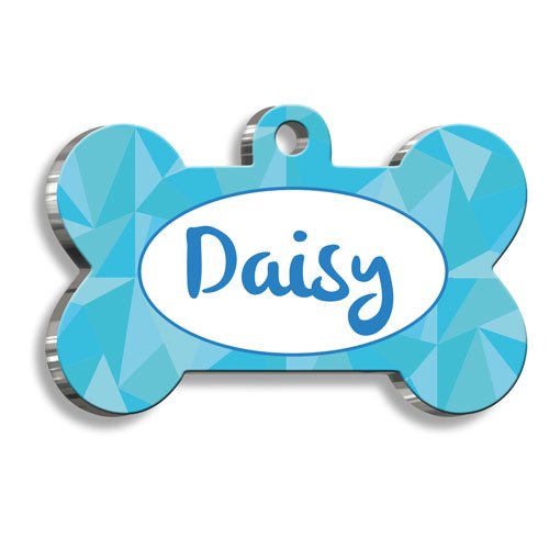 Mavi Efektli Kedi Köpek Künyesi Medium 2,6 x 3,8 cm