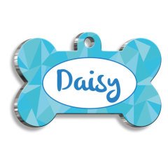 Mavi Efektli Kedi Köpek Künyesi Medium 2,6 x 3,8 cm