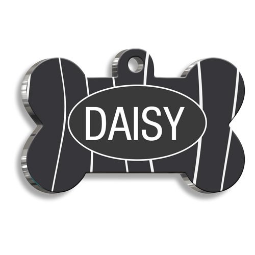 Beyaz Çizgili Kedi Köpek Künyesi Medium 2,6 x 3,8 cm