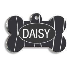 Beyaz Çizgili Kedi Köpek Künyesi Medium 2,6 x 3,8 cm