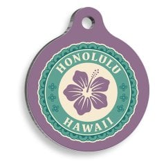 Honolulu Figür Yuvarlak Kedi ve Köpek Künyesi
