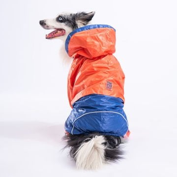 PawStar Turuncu - Lacivert BiColar  Büyük Irk Yağmurluk