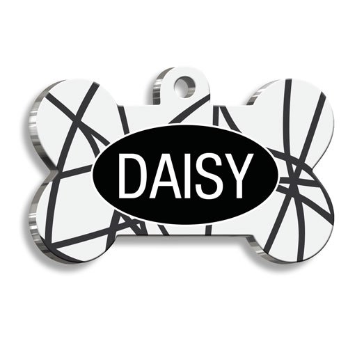 Siyah Şık Kedi Köpek Künyesi XLarge 3,3 x 5 cm