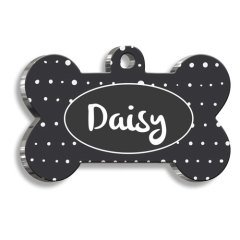 Küçük Büyük Noktalar Kedi Köpek Künyesi Medium 2,6 x 3,8 cm