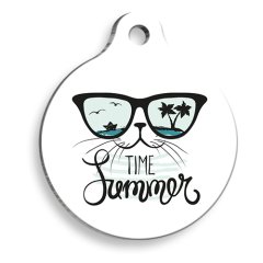 Yaz Zamanı Yuvarlak Kedi Künyesi Small 2,5 cm