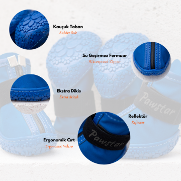 PawStar  Mavi Köpek Ayakkabısı