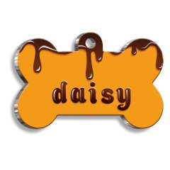 Çikolata Desenli Kedi Köpek Künyesi XLarge 3,3 x 5 cm