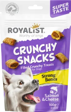 Royalist Dog Crunchy Snacks Salmon & Cheese / Strong Bones Somonlu ve Peynirli  100 Gr