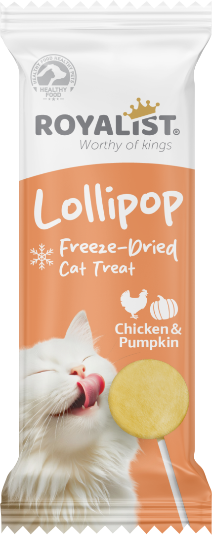 Royalist Freeze Dried Tavuklu ve Balkabaklı Kedi Lolipop Ödül 1,4 Gr