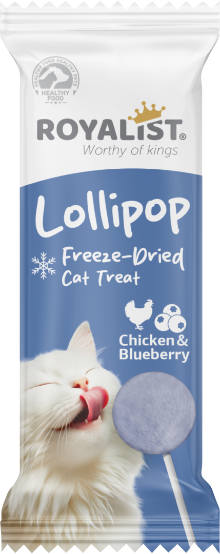 Royalist Freeze Dried Tavuklu ve Yaban Mersinli Kedi Lolipop Ödül 1,4 Gr