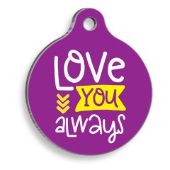 Love You Yuvarlak Kedi ve Köpek Künyesi Small 2,5 cm