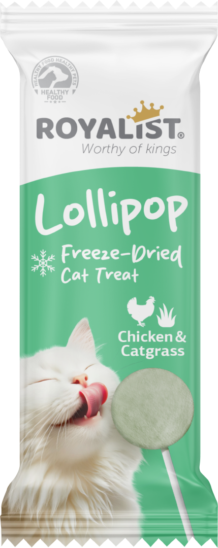Royalist Freeze Dried Tavuklu ve Kedi Çimli Kedi Lolipop Ödül 1,4 Gr