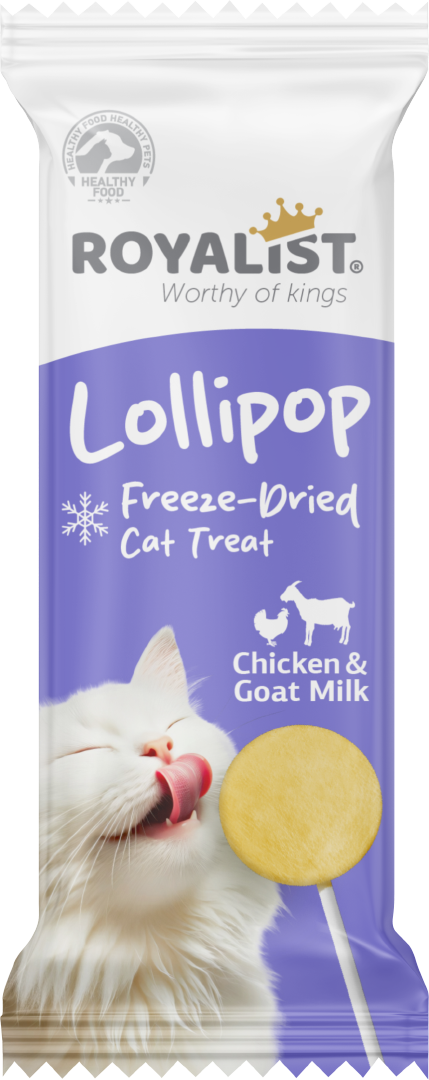 Royalist Freeze Dried Tavuklu ve Keçi Sütlü Kedi Lolipop Ödül 1,4 Gr
