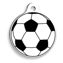 Futbol Toplu Beyaz Yuvarlak Kedi ve Köpek Künyesi Medium 3 cm
