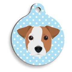 Irklara Özel Seri Puantiyeli Jack Russel Yuvarlak Köpek Künyesi
