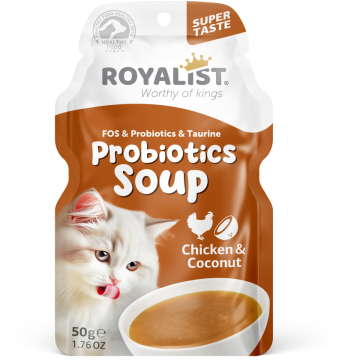 Royalist  Cat Probiotics Soup Chicken & Coconut - Kediler İçin Tavuklu ve Hindistan Cevizli  Probiyotik Çorba  50 Gr