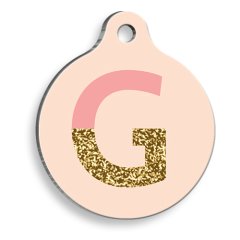 Işıltılı Harf Yuvarlak Kedi ve Köpek Künyesi Large 3,8 cm