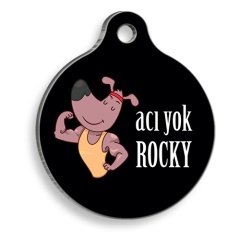 Rocky Yuvarlak Köpek Künyesi Medium 3 cm