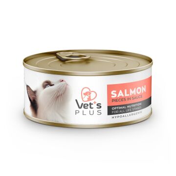 Vet's Plus Optimal Nutrition Somon Balıklı Tahılsız Kedi Konservesi 85gr