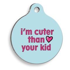 Çocuğundan Daha Şirinim Yuvarlak Kedi ve Köpek Künyesi Small 2,5 cm