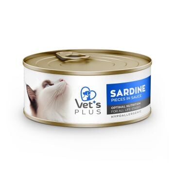 Vet's Plus Optimal Nutrition Sardalya Balıklı Tahılsız Kedi Konservesi 85gr