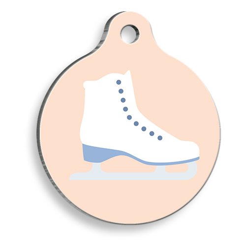 Buz Pateni Yuvarlak Kedi ve Köpek Künyesi Small 2,5 cm