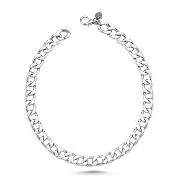 Dali's Kedi Köpek Kolyesi - Silver Large - 55 cm.