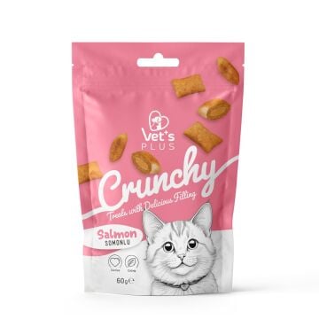 Vet's Plus Crunchy İçi Dolgulu Somonlu ve Catnipli Kedi Ödül Bisküvisi 60gr