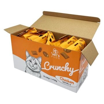 Vet's Plus Crunchy İçi Dolgulu Tavuklu ve Catnipli Kedi Ödül Bisküvisi 60gr
