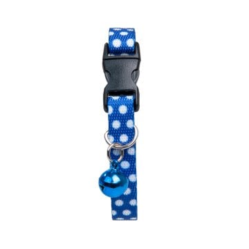 Desenli Zilli Ayarlanabilir Kedi Boyun Tasması 22-30 cm Lacivert