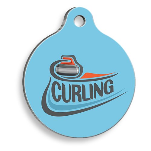 Curling Yuvarlak Kedi ve Köpek Künyesi Large 3,8 cm
