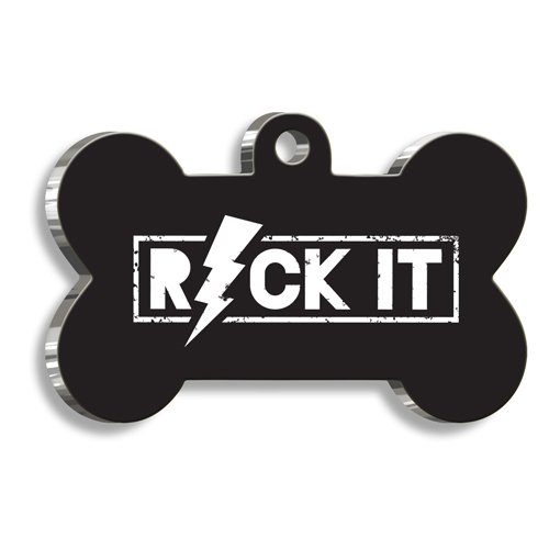 Rock It Kemik Şekilli Köpek Künyesi XLarge 3,3 x 5 cm