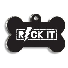 Rock It Kemik Şekilli Köpek Künyesi XLarge 3,3 x 5 cm