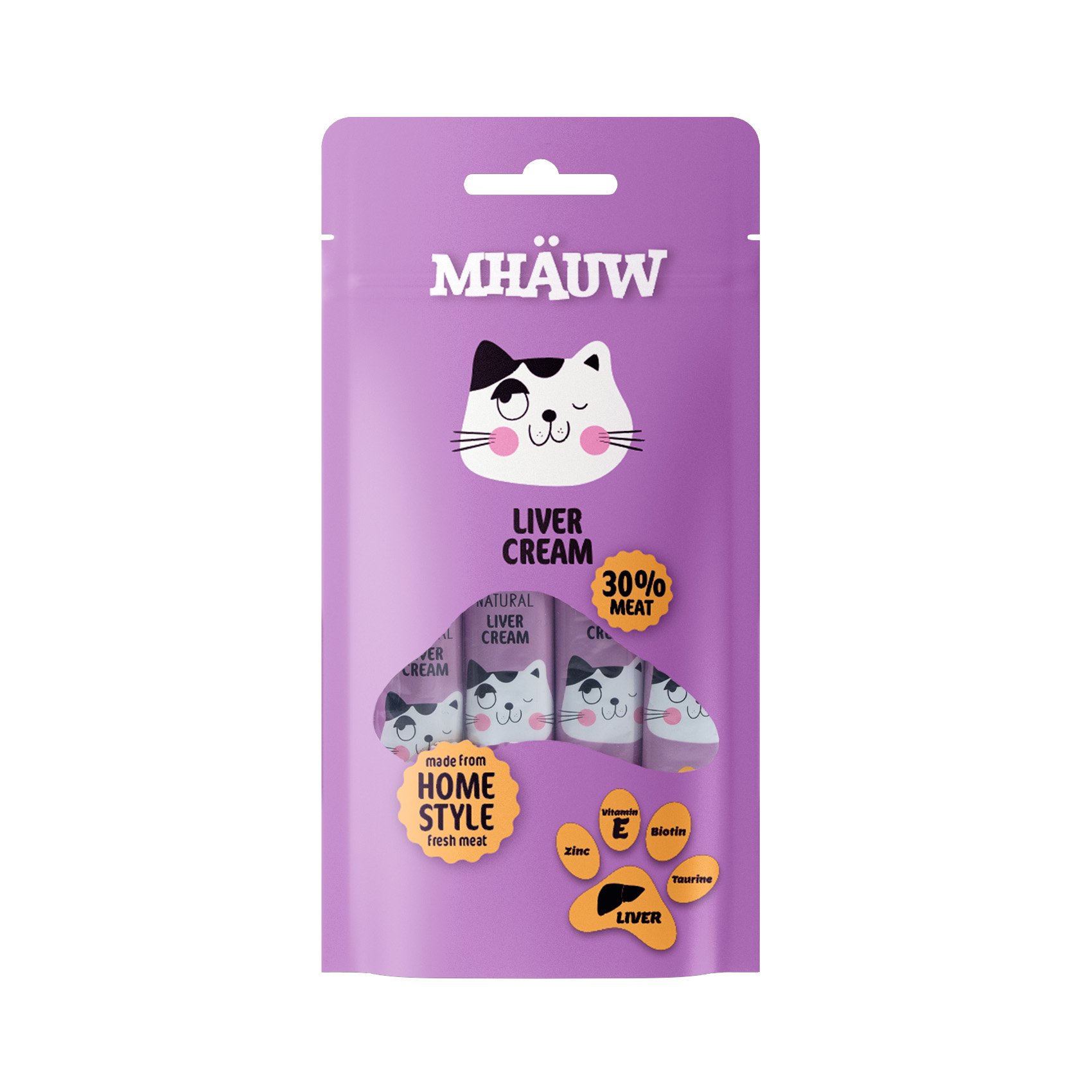 Mhauw Ciğerli Kedi Kreması – 15g x 4 Adet