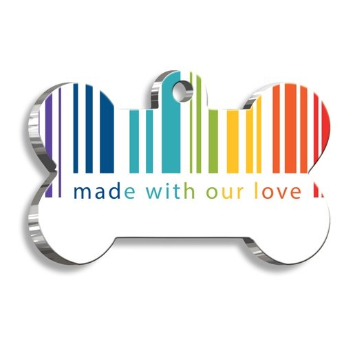 Aşkla Yapılmıştır Kemik Şekilli Köpek Künyesi XLarge 3,3 x 5 cm