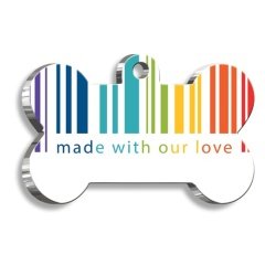 Aşkla Yapılmıştır Kemik Şekilli Köpek Künyesi XLarge 3,3 x 5 cm