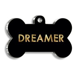 Dreamer Kemik Şekilli Köpek Künyesi XLarge 3,3 x 5 cm