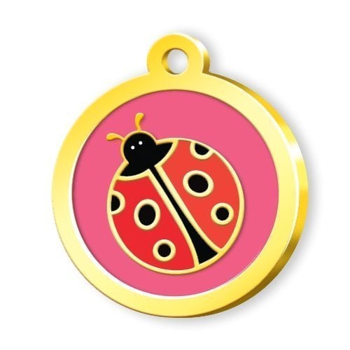 Altın Kaplama Uğur Böceği Künye - Pembe