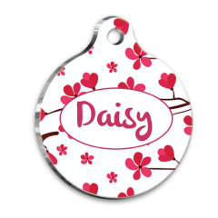 Kiraz Ağacı Yuvarlak Kedi Köpek Künyesi Medium 3 cm