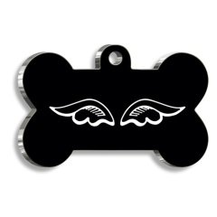 Melek Kanatlı Kemik Şekilli Kedi Köpek Künyesi Medium 2,6 x 3,8 cm