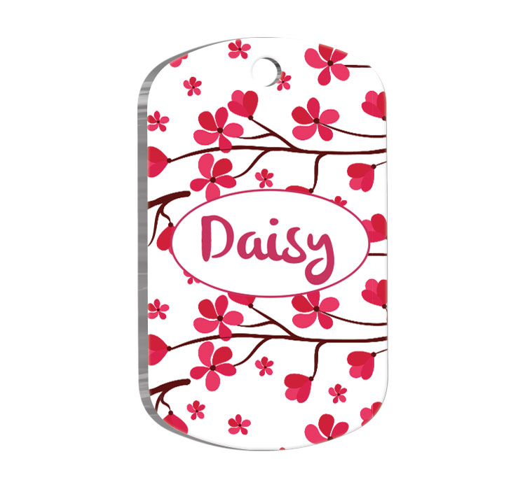 Kiraz Ağacı Askeri Kedi Köpek Künyesi Small 2 x 3,5 cm