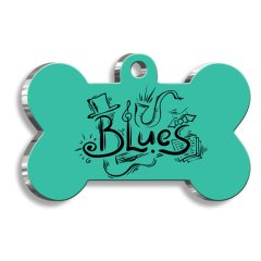 Blues Kemik Şekilli Köpek Künyesi XLarge 3,3 x 5 cm