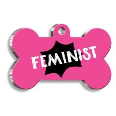Feminist Kemik Şekilli Kedi Köpek Künyesi Small 2,1 x 3,1 cm
