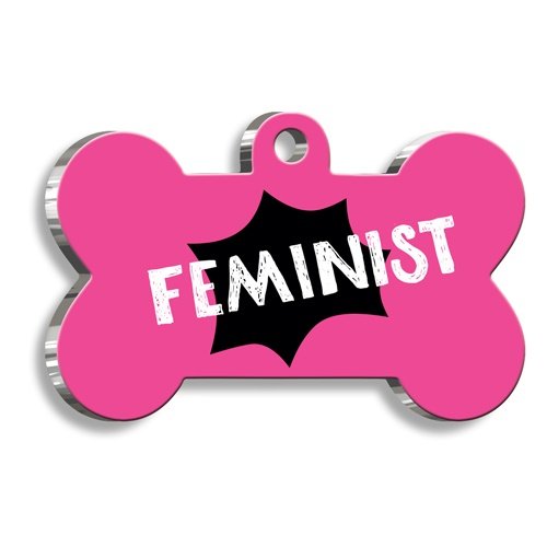 Feminist Kemik Şekilli Kedi Köpek Künyesi Medium 2,6 x 3,8 cm