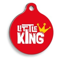Küçük Kral Yuvarlak Şekilli Kedi ve Köpek Künyesi XLarge 3,3 x 5 cm
